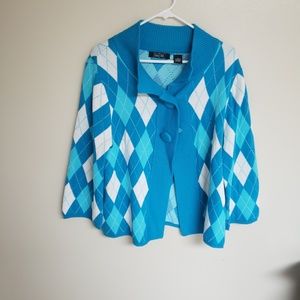 Crystal- Kobe Argyle 3/4 sleeve sweater